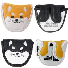 ゴルフヘッドカバー パターカバーオデッセイ２ボール・テーラーメイド スパイダーパター センターシャフトに適合 秋田犬