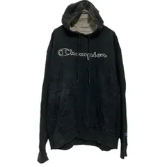 Champion ロゴスウェット パーカー XL ブラック チャンピオン 裏起毛 古着卸 アメリカ仕入 a702-7419