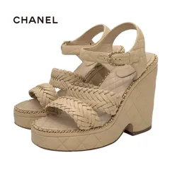 シャネル CHANEL サンダル 靴 シューズ レザー ベージュ