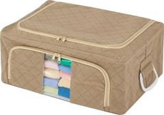 【在庫処分】アストロ 収納ケース ベージュ 1個 ワイヤー入り 収納ボックス 活性炭消臭 不織布 積み重ねできる 衣装ケース 620-58