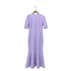 未使用 24SS Mame Kurogouchi マメクロゴウチ Shirring Jersey Jacquard Mermaid Dress シャーリングワンピース パープル 2 MM24SS-JS013