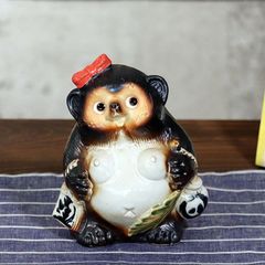 信楽焼 5号福々狸(メス) 信楽焼たぬき縁起物タヌキ 陶器タヌキ たぬき置物 やきもの しがらきやき 焼き物 狸 タヌキ 信楽 メスたぬき ta-0071