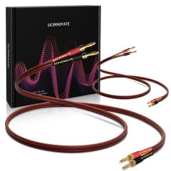 [Fast Shipping] UCINNOVATE 4m/Pair of 13.12FT Premium Pure Copper HIFI OFC Speaker Cable with Pre-Coated Banana Plugs, Gold-Plated Male-Male Banana Tip Plugs, 600 Core, 14AWG, for Audio, Speakers, HIFI Systems, and Home Theater