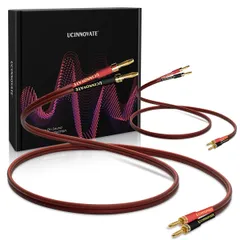 【迅速発送】UCINNOVATE ４ｍ/2本一組13.12FT高級純銅 HIFI OFC スピーカーケーブル加工済とバナナ プラグ、金めっきバナナ チップ プラグオス－オス 600芯 14AWG オーディオ スピーカー HIFI システム ホーム シアター 加