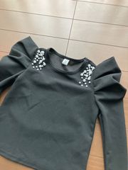 肩パフ　パール　キッズトップス