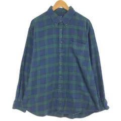 古着 ギャップ GAP ブラックウォッチチェック 長袖 ボタンダウン フランネルチェックシャツ メンズL相当/eaa494617