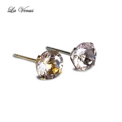 ✴︎つけっぱなしOK✴︎ 希少石 モルガナイト 大粒 ピアス 6mm SUS316 サージカルステンレス 両耳用 一粒スタッド ゴールド シルバー 4月 誕生石 桜ピンク