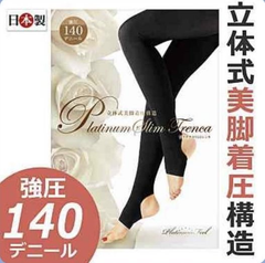 【新品】立体式美脚着圧構造　プラチナムスリムトレンカ　140デニール（ブラック）