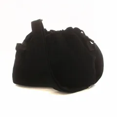 ヨウジヤマモト YOHJI YAMAMOTO ショルダーバッグ 斜め掛け キャンバス レザー ロゴ 巾着型 黒 ブラック ■GY18 /MQのサムネイル