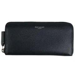 サンローラン SAINT LAURENT ロゴ ラウンドファスナー 長財布 ラウンドジップ 札入れ 小銭入れ 長財布 レザー ブラック 414680 レディース 【中古】