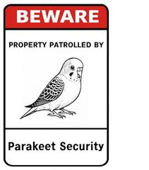 ブリキ看板 インコ 鳥 警告 注意 出入口 看板 20×30㎝ ガレージ インテリア 雑貨 世田谷ベース アメリカン 管A7