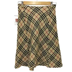 バーバリーブルーレーベル BURBERRY BLUE LABEL ノバチェック柄膝上ウールフレアスカートスカート レディース  36