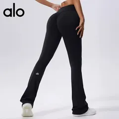 Alo yoga 黒 ワイドパンツ Alo Yoga パンツ ボトム トラウザー アローヨガ (ALO Yoga