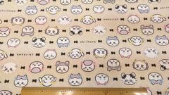 ちいかわ,生地幅110cm×長さ100cm 薄ベージュ