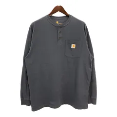 Carhartt カーハート ヘンリーネック 長袖ポケットＴシャツ ネイビー(メンズ L)中古 古着 U0970