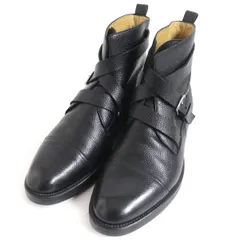 良品□HERMES/エルメス　キャップトゥ　ベルト付き　アンクルブーツ/レザーシューズ　ブラック　41　イタリア製　メンズオススメ◎　t17-st30313-113のサムネイル