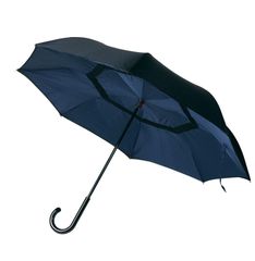 逆傘 二重傘 サーカス 長傘 手開き ネイビー×ブラック 8本骨 57cm EF-UM01NVBK