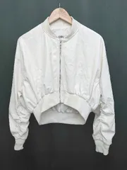 ◇ GYDA ジェイダ フェイクレザー ジップアップ 長袖 ジャケット ブルゾン サイズF ライトベージュ系 レディース P  【1405090010172】