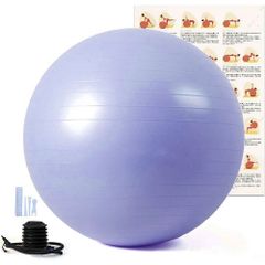 バランスボール 55cm ブルー フィットネスボール シックヨガボール エクササイズボール アンチバースト ジム 自宅 オフィス
