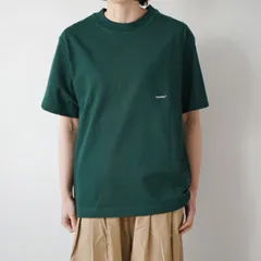 GYMPHLEX | HWJ CREW NECK S/S T-SHIRT (off white/forest green/greige) size XS | ジムフレックス クルーネックTシャツ 半袖 オフホワイト フォレストグリーン グレージュ