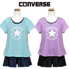 水着 ジュニア キッズ 女の子 CONVERSE コンバース (373188) セパレート Tシャツ付き 140cm 小学生 女子 スクール水着 キュロット タンキニ 体型カバー