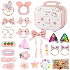 [人気商品]ピンク CSDmeewin ヘアアクセサリー ケース ボックス ヘアアクセサリー 女の子 キッズ アクセサリー 133点豪華セット収納 カラフル ステッカー付き ヘアクリップ ヘアゴム 子供 おしゃれ キッズ 髪飾り カラフル かわいい 誕生日 ク
