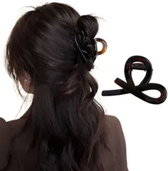 Liebendo ヘアクリップ 小さめ ヘアアクセサリー 髪飾り 大人 上品 お洒落 バンスクリップ 軽い 強力 おしゃれ 髪留め バレッタ 韓国風(べっ甲風)