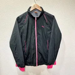 大きいサイズ◎ (^w^)b puma プーマ ウインドブレーカー  ジャンパー トップス ジップアップ ゴルフ テニス スポーツ トレーニング 刺繍 ブラック ピンク レディース サイズL