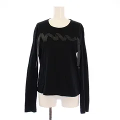 ノワールケイニノミヤ  kei ninomiya COMME des GARCONS カットソー 長袖 Uネック ストレッチ フェイクレザー 装飾 M 黒 ブラック /BBのサムネイル