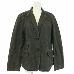 ジェイクルー J.CREW テーラードジャケット デニム シングル 裏地なし M 紺 ネイビー /TK ▲Hのサムネイル