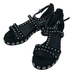 ZADIG&VOLTAIRE / ザディグエヴォルテール | レザー スタッズ サンダル | 37 | ブラック | レディース