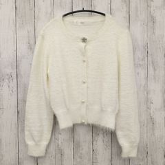 【 tocco closet 】トッコクローゼット ビジュ―ボタン シャギーニットカーディガン