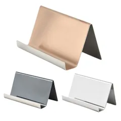 カードスタンド 名刺 卓上 スタンド ステンレス 収納 名刺立て 名刺置き ショップカード シルバー スマホ タブレット スタンド  ... _b