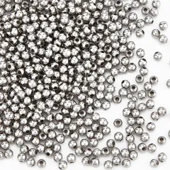 【在庫処分】DIY材料 手作り素材 クラフト用品 ジュエリー作り アクセサリーパーツ ブレスレットネックレス用 パーツ 穴径1mm ビーズチャーム メタルビーズ 金属ビーズ ステンレス色 ロンデルビーズ スペーサービーズ 丸玉ビーズ ビーズ ステンレス ラウンのサムネイル