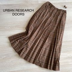 URBAN RESEACH DOORS アーバンリサーチドアーズ UNITED ARROWS ユナイテッドアローズ チェック プリーツスカート ロングスカート ONEサイズ ブラウン レディース