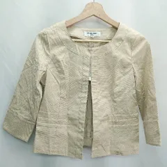 ◇ ⊂◎●未使用● NATURAL BEAUTY BASIC 七分袖 ジャケット サイズM ベージュ系 レディース E  【1412260006583】