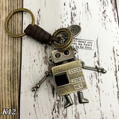 新品 送料無料 ☆K12 キーホルダー ロボット アメカジ パンク ストリートブロンズ アクセサリー