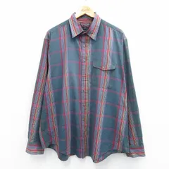 XL/古着 長袖 シャツ メンズ 90s 大きいサイズ 緑他 グリーン チェック 25oct02 中古 トップス