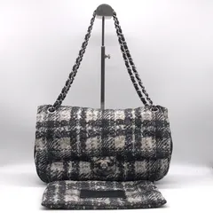 シャネル ナイロン ツイード チェーン ショルダーバッグ ポーチ付き  値段交渉歓迎