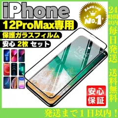 2枚 iPhone12 ProMax 保護フィルム ガラスアイホンケース 260