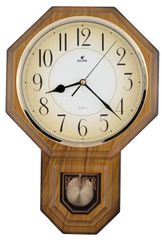 JUSTIME 伝統 スクールハウス アラビア 振り子 掛け時計 チャイム 毎時 ウェストミンスター メロディー付き 17.5 (44cm) H x 11.4 (28cm) W x 2.8 (7cm) D Pp0258-alwライトウッドグレ