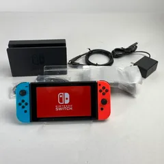 【中古美品】 本体のみ※外箱なし Nintendo Switch Joy-Con(L) ネオンブルー (R) ネオンレッド 2019モデル 任天堂 スイッチ （ジョイコン左-爪折れあり） 【034-250507-nm-10-fuz】