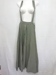 ◇ Θ ◎ ●未使用● AS KNOW AS タグ付き サス付タクフレア ロング スカート スカート サイズF カーキ レディース E  【1506250000832】