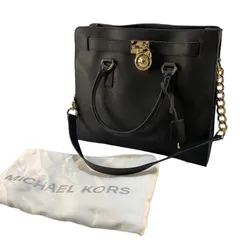 ★未使用品 タグ付き MICHAEL KORS マイケルコース トートバッグ 2way ハミルトン ラージ 黒 30S2GHMT3L 保存袋付き ショルダーバック 肩掛け