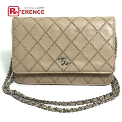 シャネル マトラッセデザイン チェーンウォレット ショルダーバッグ 長財布