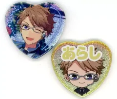 【中古】バッジ・ピンズ 鳴上嵐(追憶*モノクロのチェックメイト) ハート型缶バッジセット(2個セット) 「一番くじ あんさんぶるスターズ!～追憶セレクション メモリアル～」 H賞