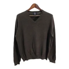 Brooks Brothers ブルックスブラザーズ Vネック ウール ニット セーター ブラウン (メンズ L) 中古 古着 S3710