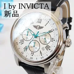 インビクタ新品I by invictaメンズ腕時計ホワイト/シルバー クロノ革