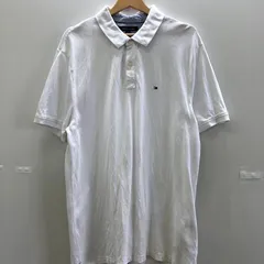 TOMMY HILFIGER トミーヒルフィガー 半袖 ポロシャツ ロゴ刺繍 オーバーサイズ ビッグシルエット  カンボジア製 XLサイズ ホワイト
