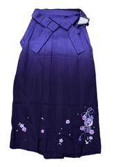 ms25218-1  Lサイズ　グラデーション袴　ぼかし　袴　グラデーション　青　紫　刺繍　鞠　花　在庫限り　売り切り　卒業式